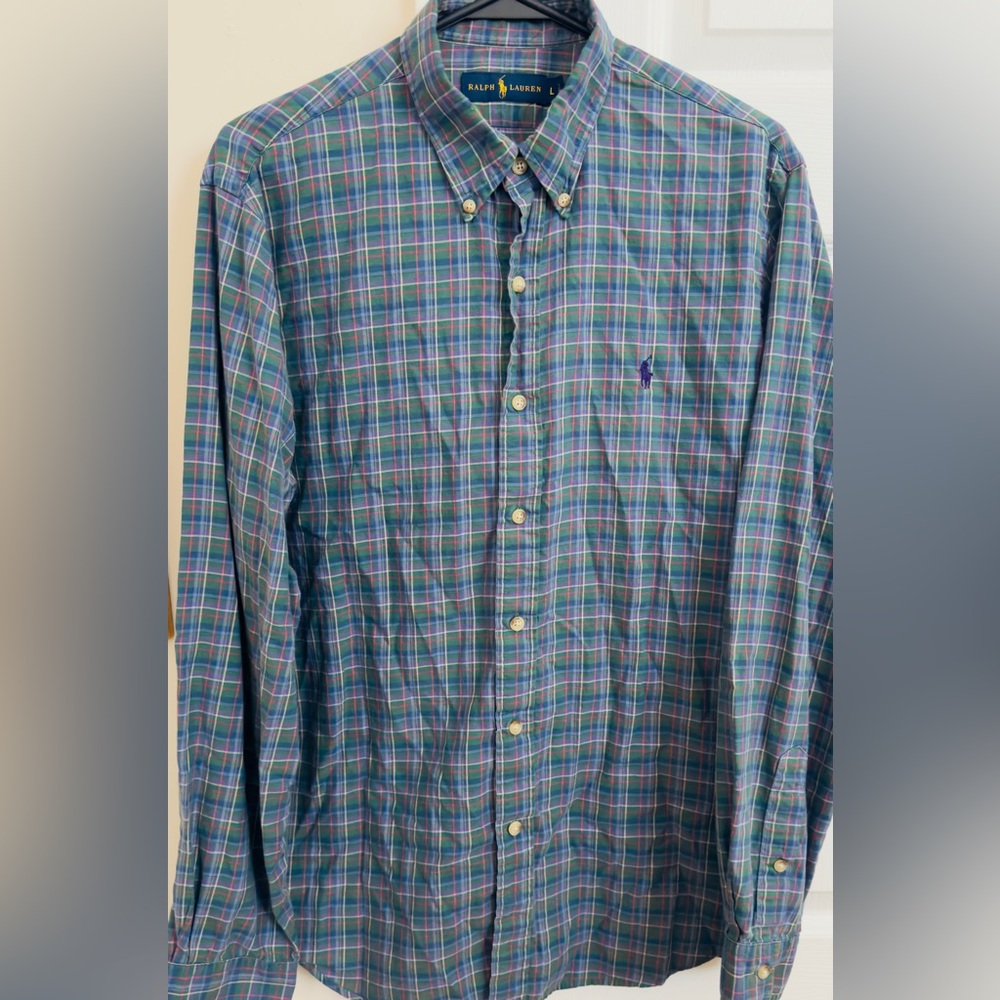Ralph Lauren 100% Cotton‎ Multicolored Men’s Large Long Sleeve Button Down